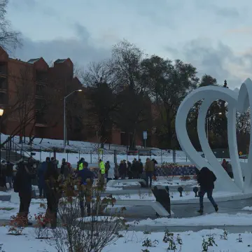 Large Foam Heart Memorial