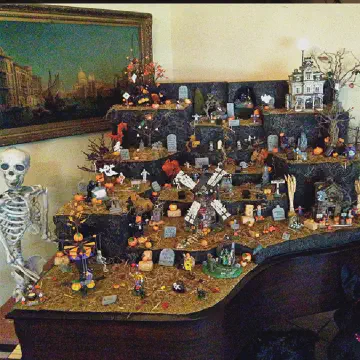 Styrofoam Blocks used to create a Halloween scene