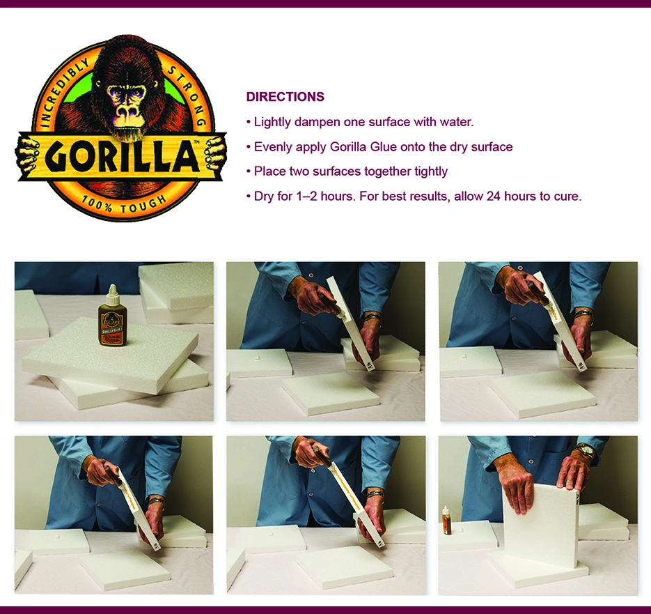 Gorila Glue Application Direction